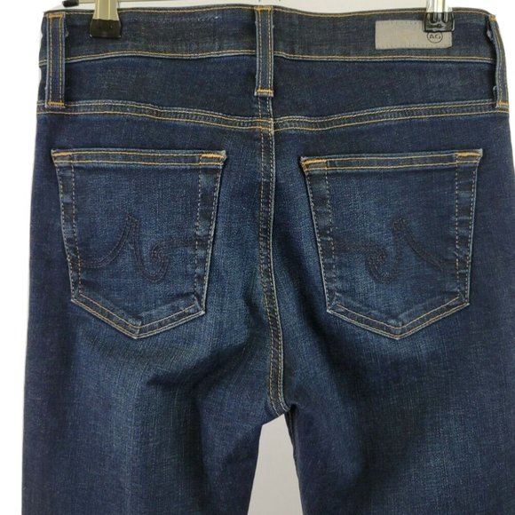 AG Farrah High Rise Skinny Crop Raw Hem Jean in 2 Years Beginning, Dark - Picture 4 of 9